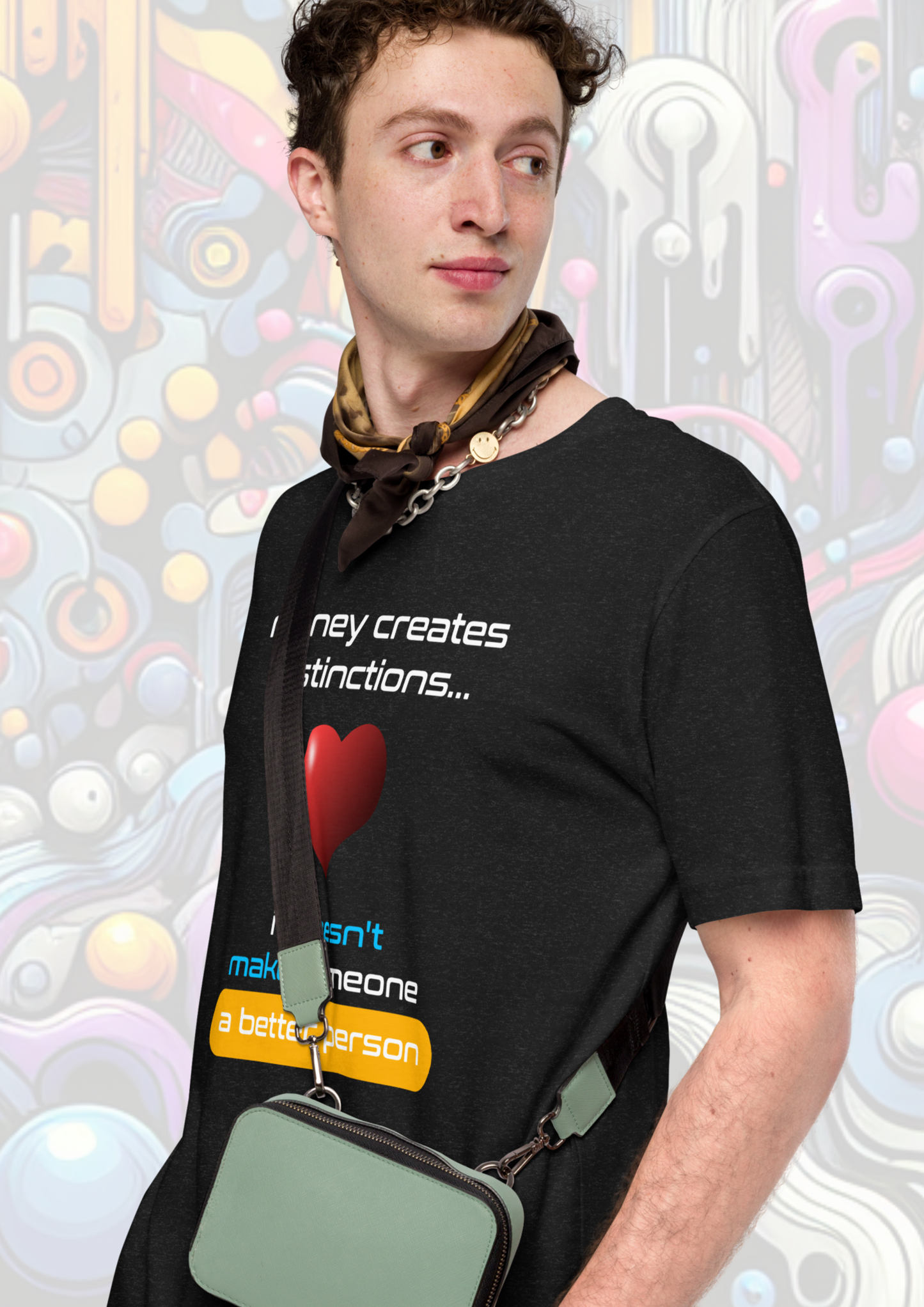 Quotes Series - Orange - Better Person - Black Unisex T-shirt