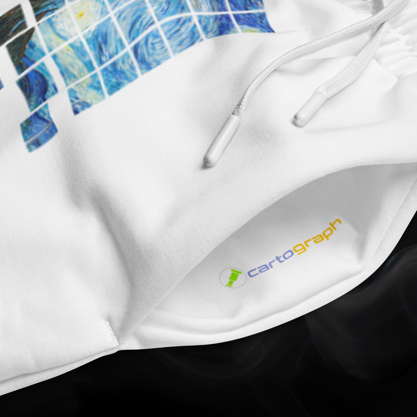 Van Gogh Collection - The Starry Night - Unisex White Wide-leg Joggers