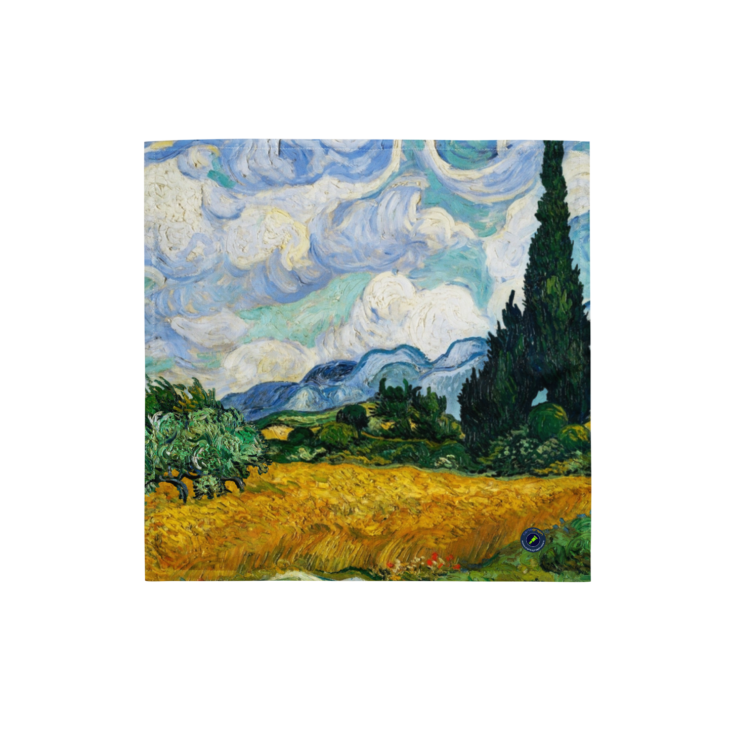 Van Gogh Collection - Wheatfield with Cypresses - All-Over Print Bandana