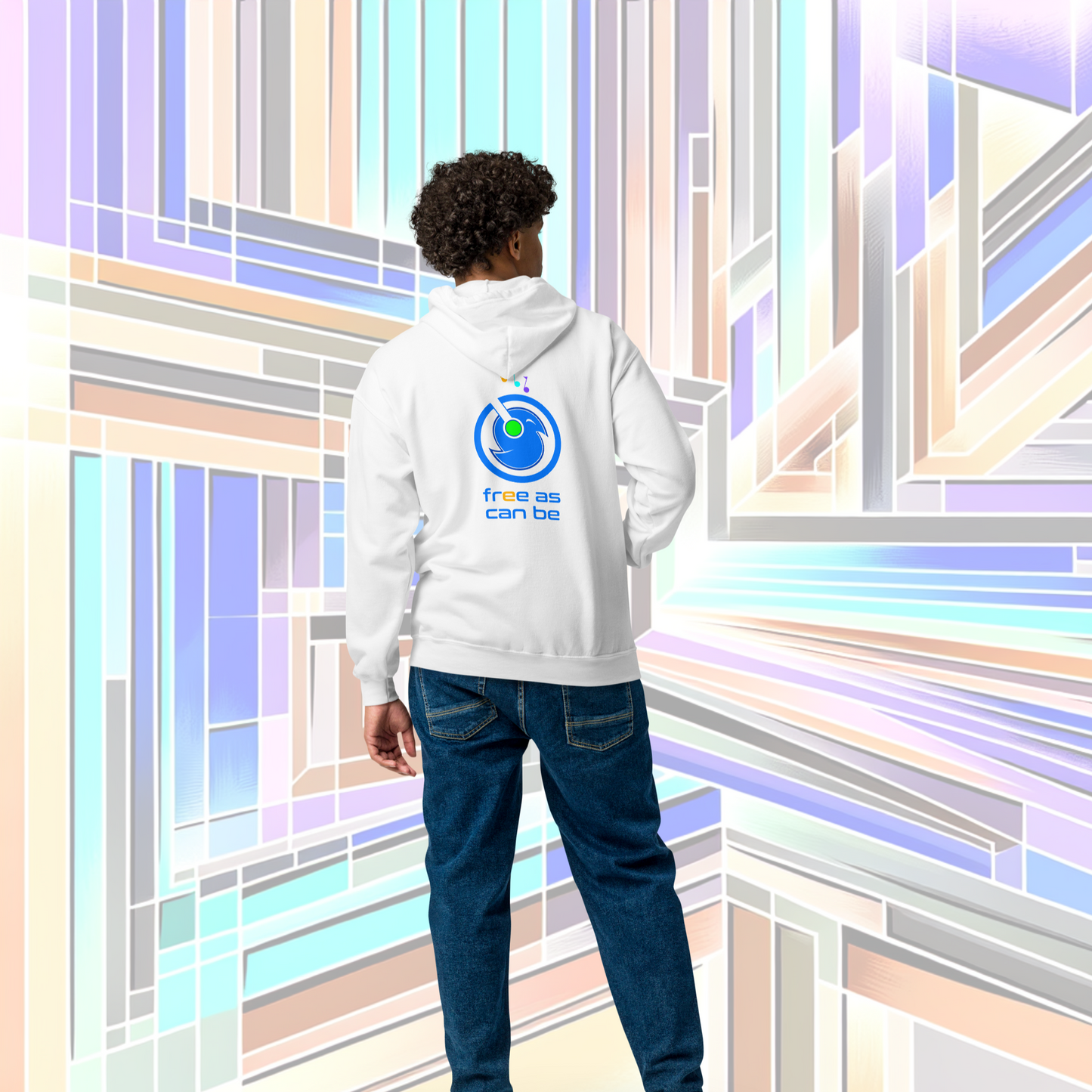 Vector Series - BeFree - Unisex Heavy Blend Zip White Hoodie