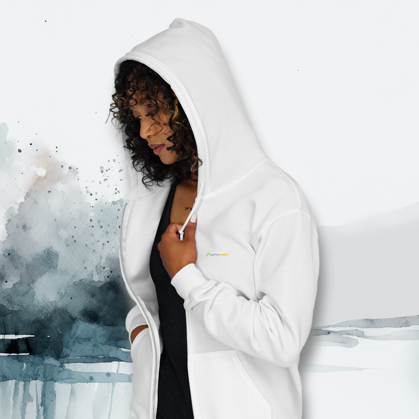 Vector Series - BeFree - Unisex Heavy Blend Zip White Hoodie