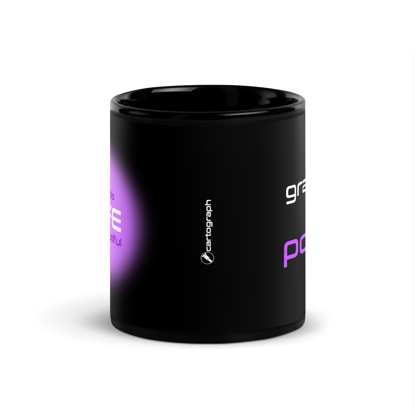 Quotes Series - Pink - Power Of Life - Black Glossy Mug
