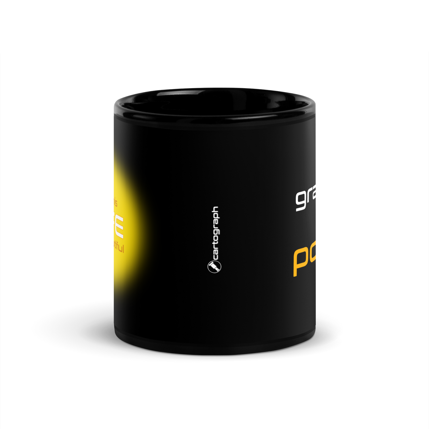 Quotes Series - Orange - Power Of Life - Black Glossy Mug