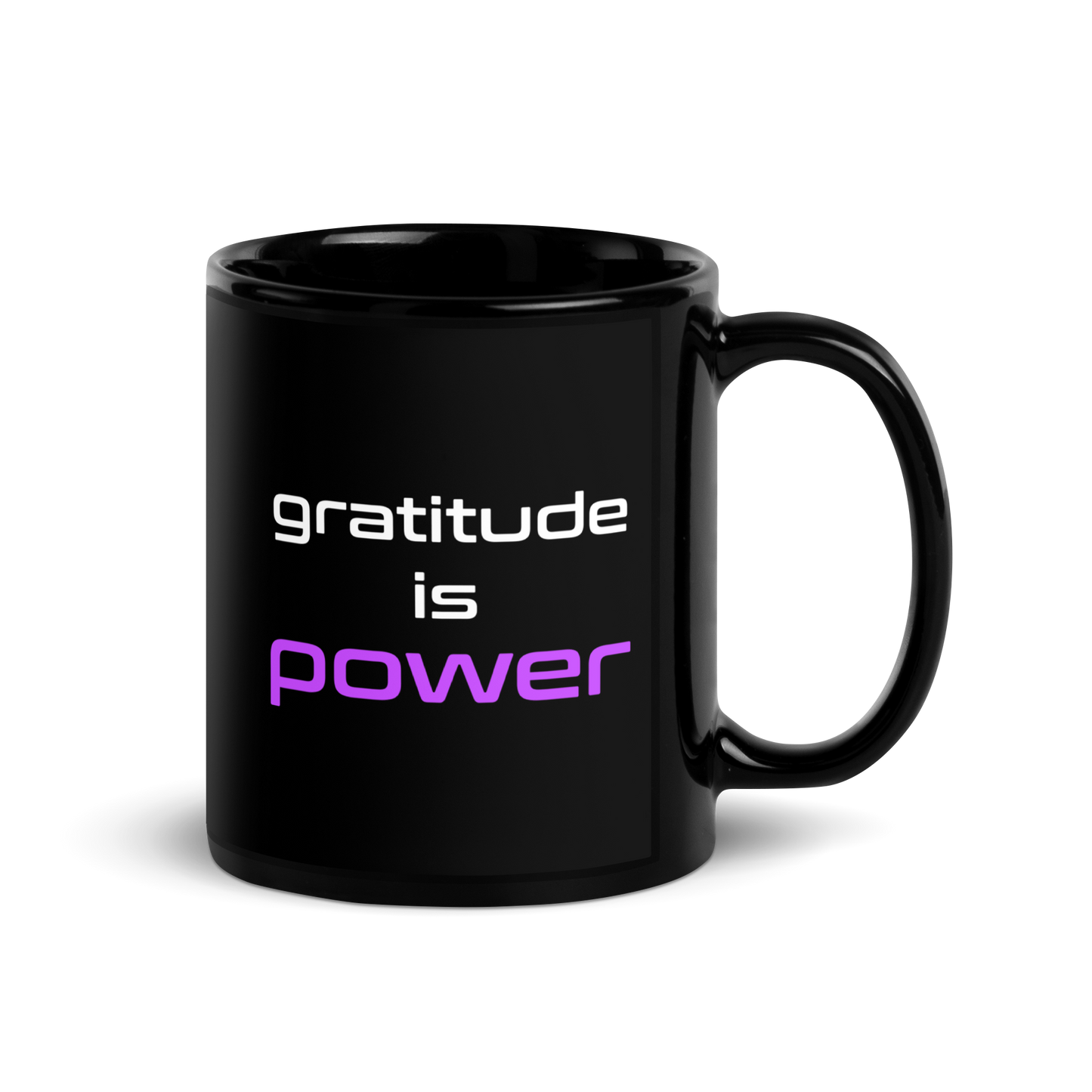 Quotes Series - Pink - Power Of Life - Black Glossy Mug