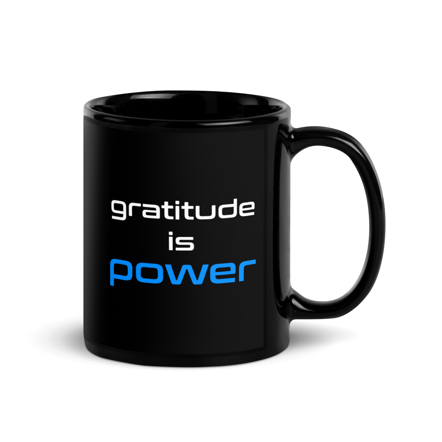 Quotes Series - Blue - Power Of Life - Black Glossy Mug