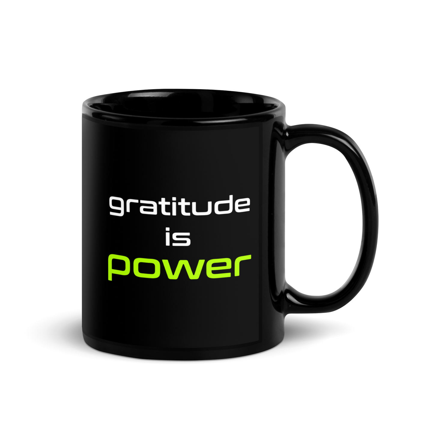 Quotes Series - Green - Power Of Life - Black Glossy Mug