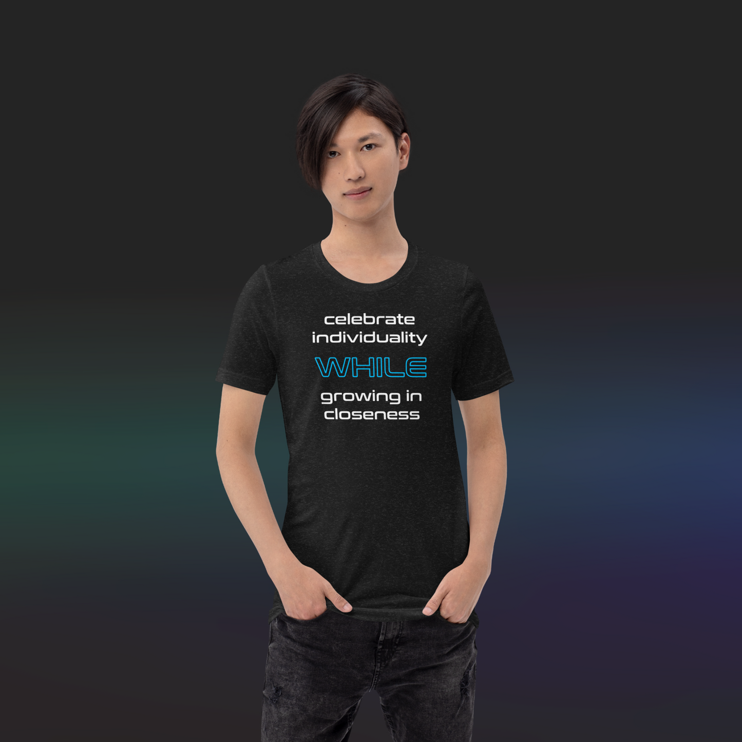 Quotes Series - Blue - Closeness - Unisex Staple Black T-Shirt