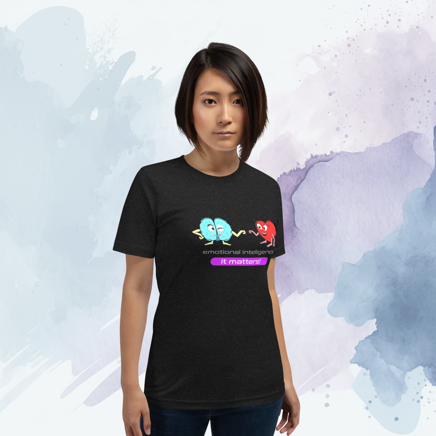 Quotes Series - Pink - Emotional Intelligence - Unisex Black T-shirt