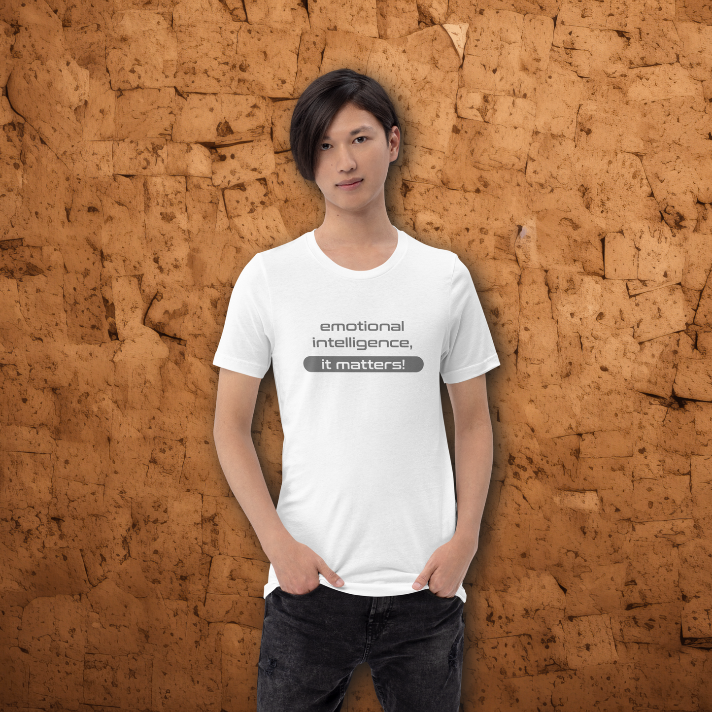 Quotes Series - Grey/Text-Only - Emotional Intelligence - White Unisex T-shirt