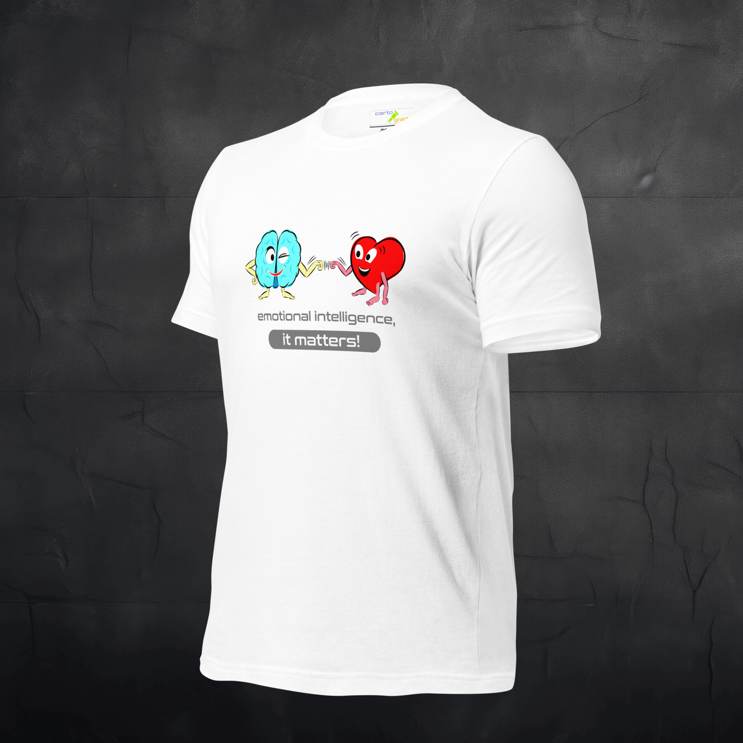 Quotes Series - Grey/Illustrated - Emotional Intelligence - White Unisex T-shirt