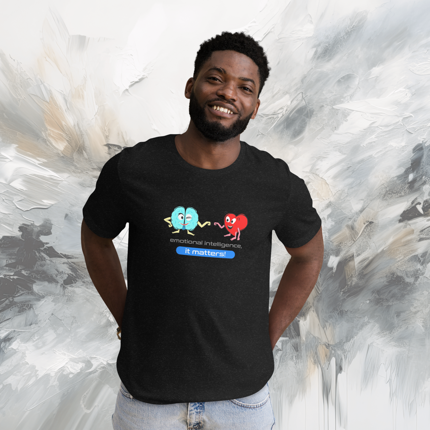 Quotes Series - Blue - Emotional Intelligence - Unisex Black T-shirt