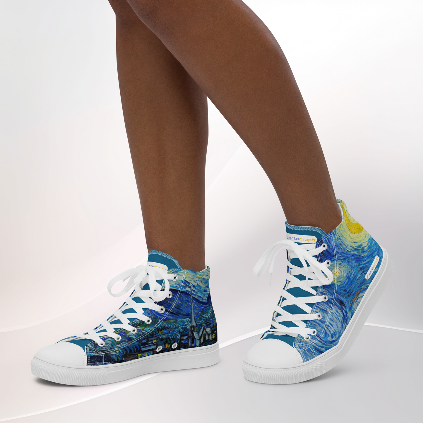 Van Gogh Collection - The Starry Night - Women's High Top Canvas Shoes