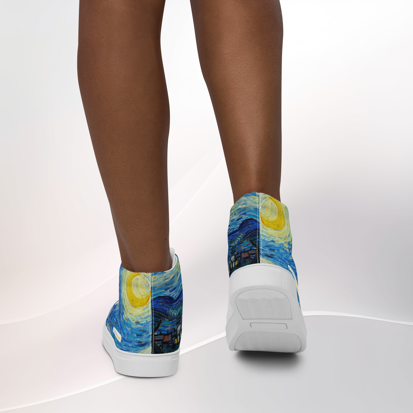 Van Gogh Collection - The Starry Night - Women's High Top Canvas Shoes