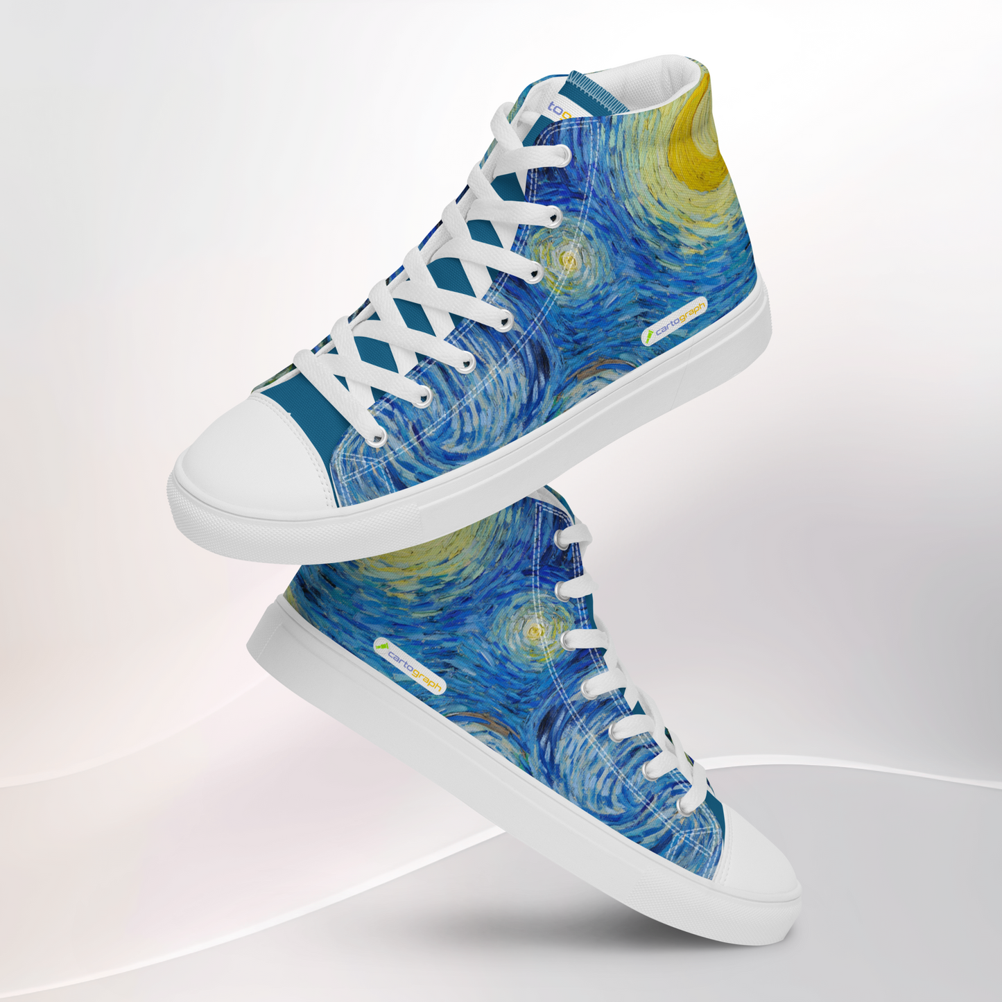 Van Gogh Collection - The Starry Night - Women's High Top Canvas Shoes
