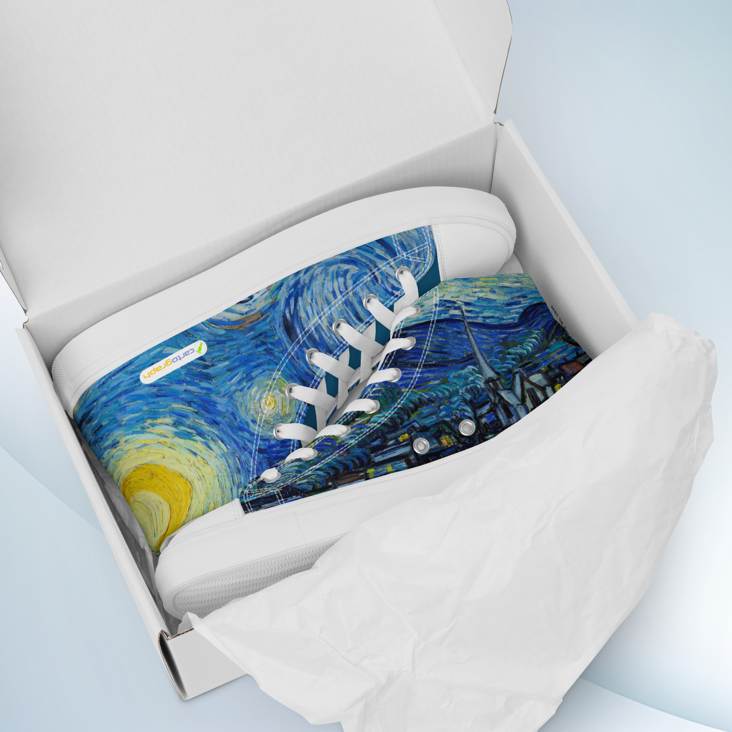 Van Gogh Collection - The Starry Night - Women's High Top Canvas Shoes