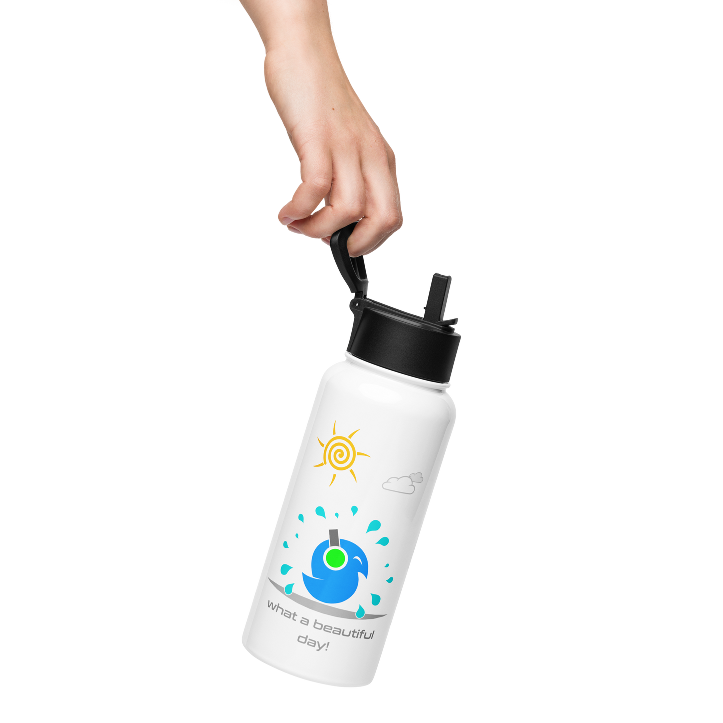 Vector Series - Be Free - Stainless Steel Water Bottle With a Straw Lid