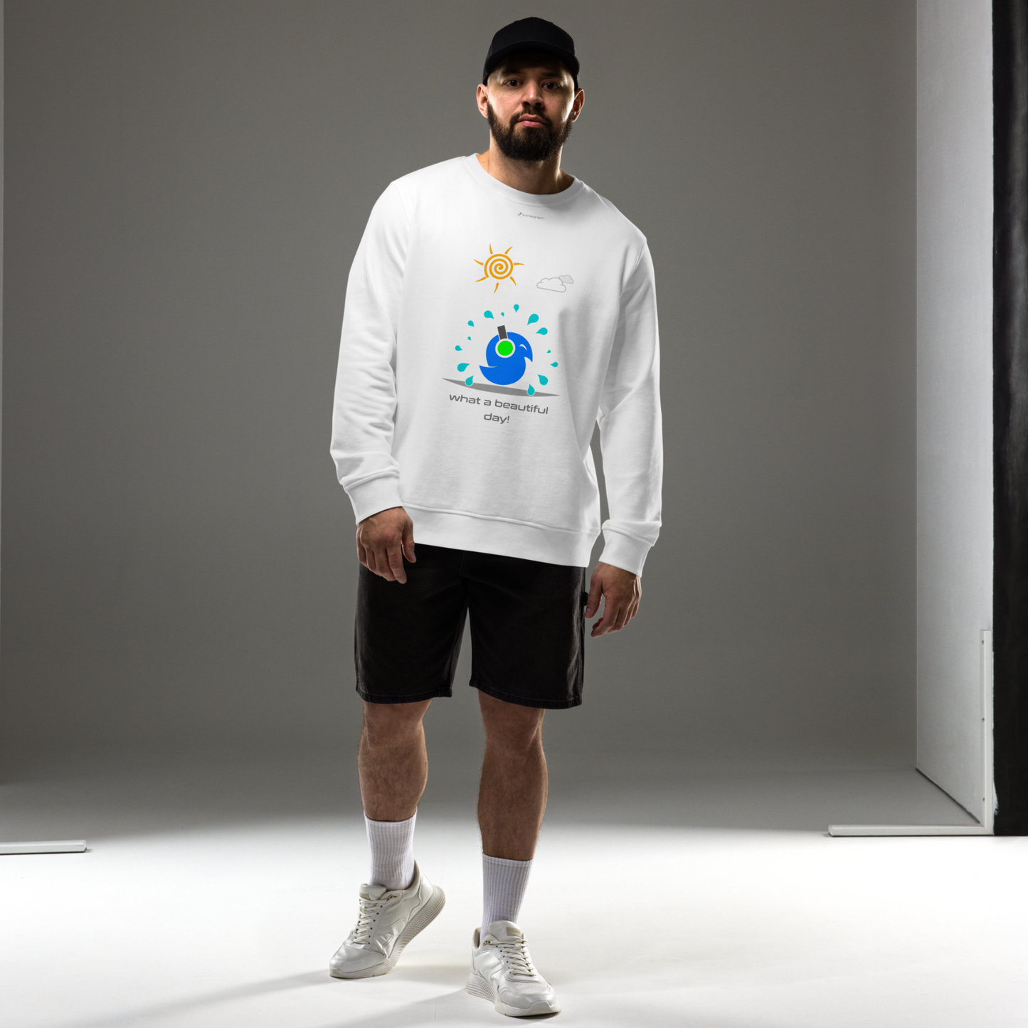 Vector Series - Beautiful Day - Unisex Organic White Sweatshirt