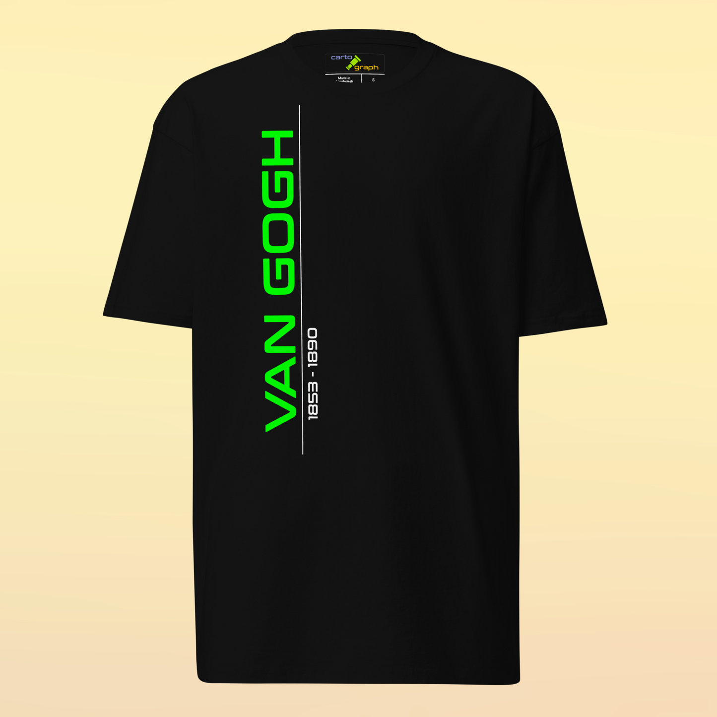 Van Gogh Collection - Green - Men’s Premium Heavyweight Black Tee