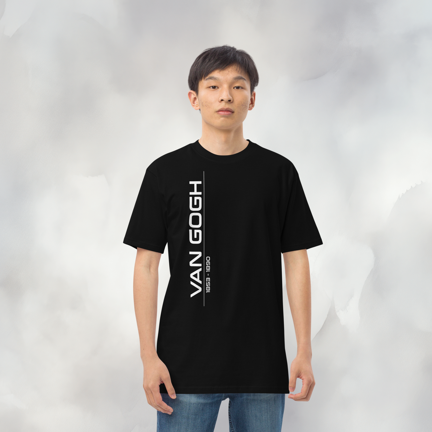 Van Gogh Collection - White - Men’s Premium Heavyweight Black Tee