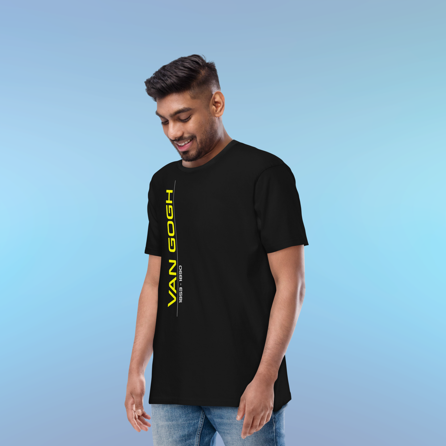 Van Gogh Collection - Yellow - Men’s Premium Heavyweight Black Tee
