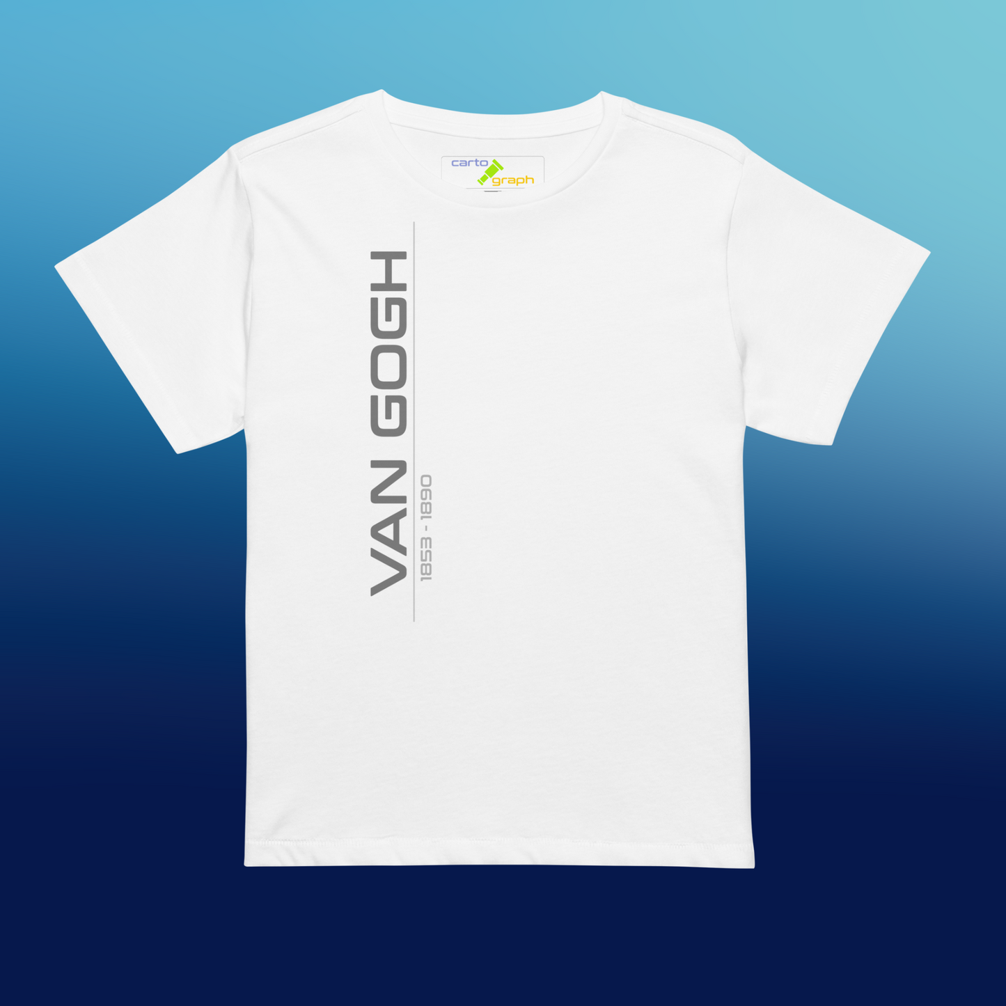 Van Gogh Collection - Grey/Text-Only - Women's High-Waisted White T-Shirt