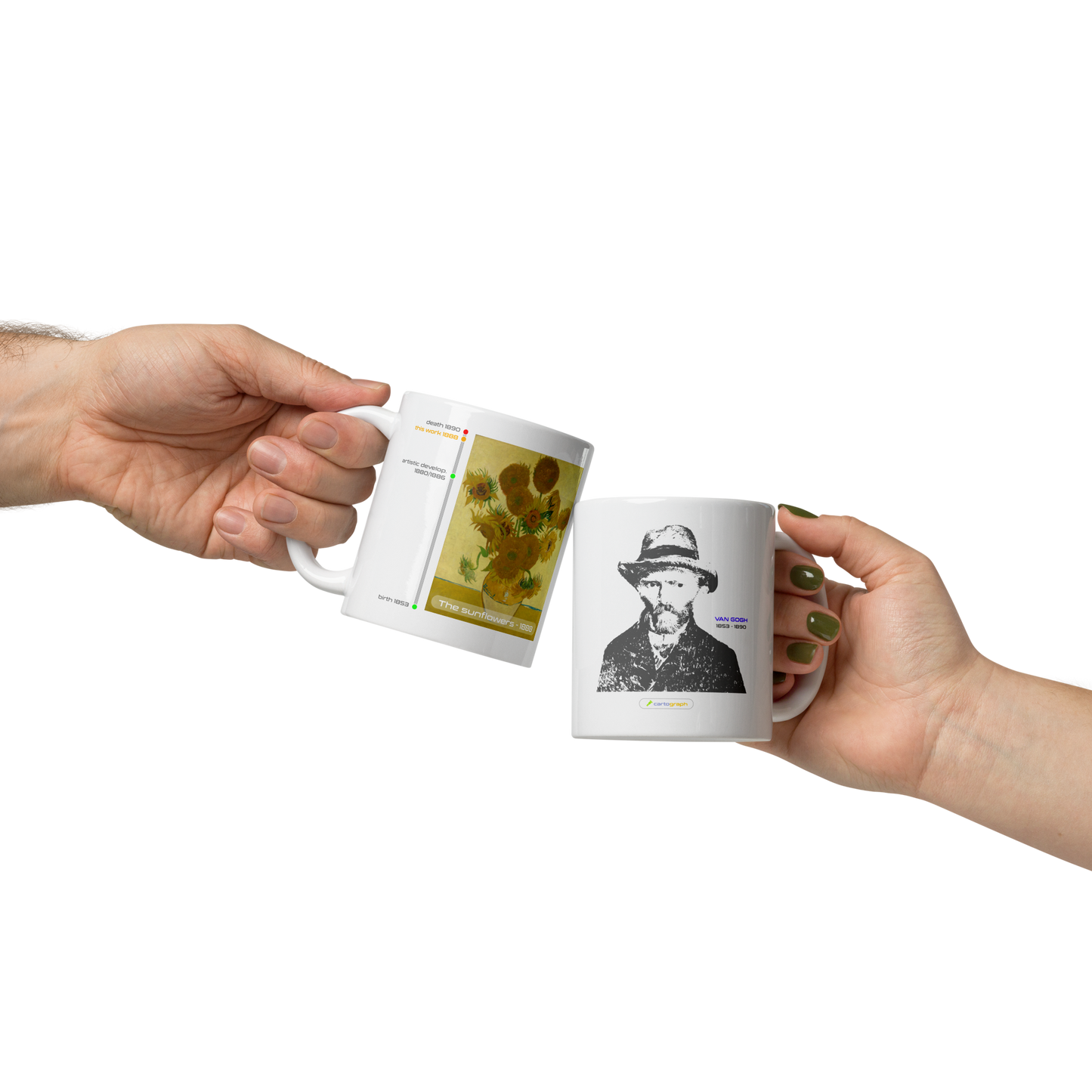 Van Gogh Collection - The Sunflowers - White Mug with Color Inside