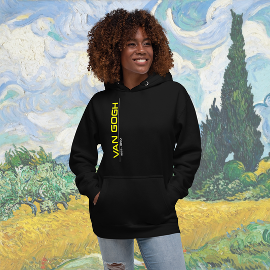 Van Gogh Collection - Yellow - PREMIUM Unisex Black Hoodie (Only Front Printed)
