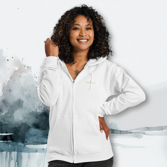 Vector Series - BeFree - Unisex Heavy Blend Zip White Hoodie