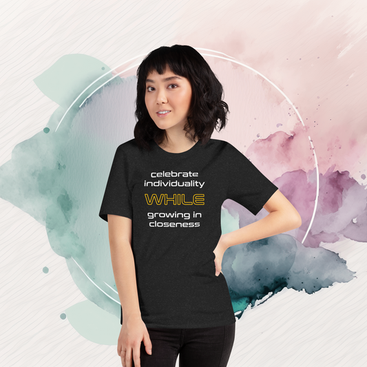 Quotes Series - Orange - Closeness - Unisex Staple Black T-Shirt
