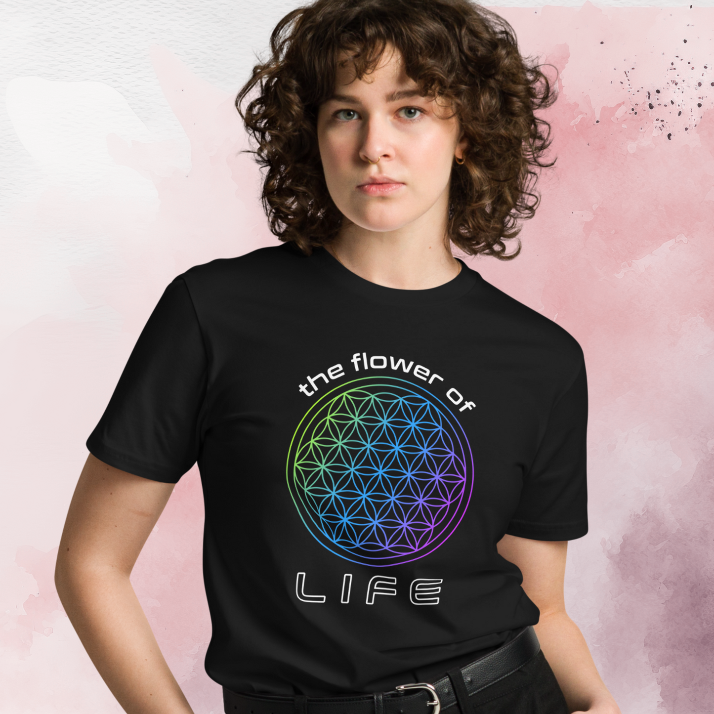 Vector Series - Flower of Life - Unisex Premium Black Tee Shirt