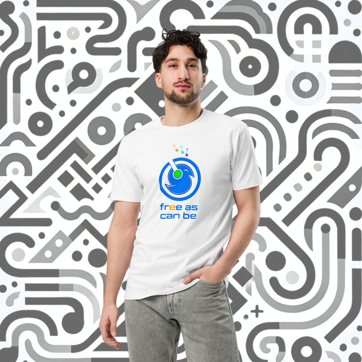 Vector Series - Be Free - Unisex PREMIUM White T-shirt