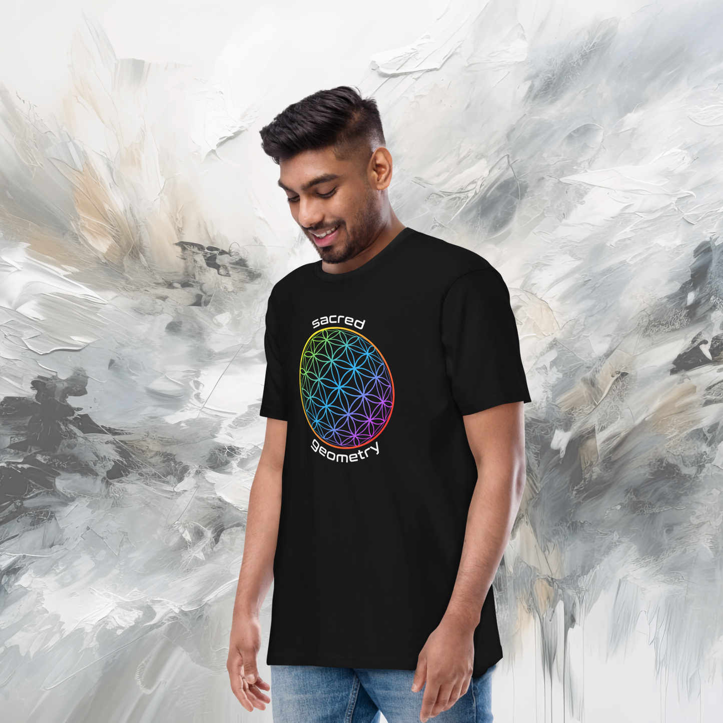 Vector Series - Sacred Geometry - Unisex Premium Black Tee Shirt