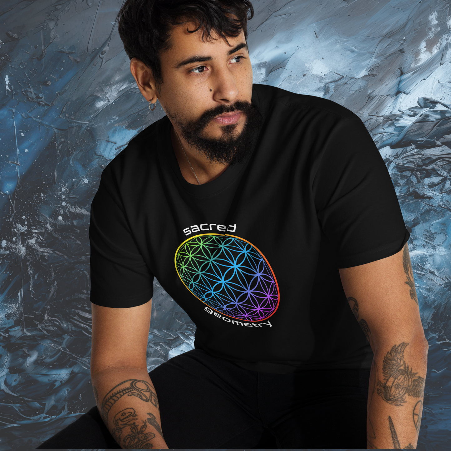 Vector Series - Sacred Geometry - Unisex Premium Black Tee Shirt