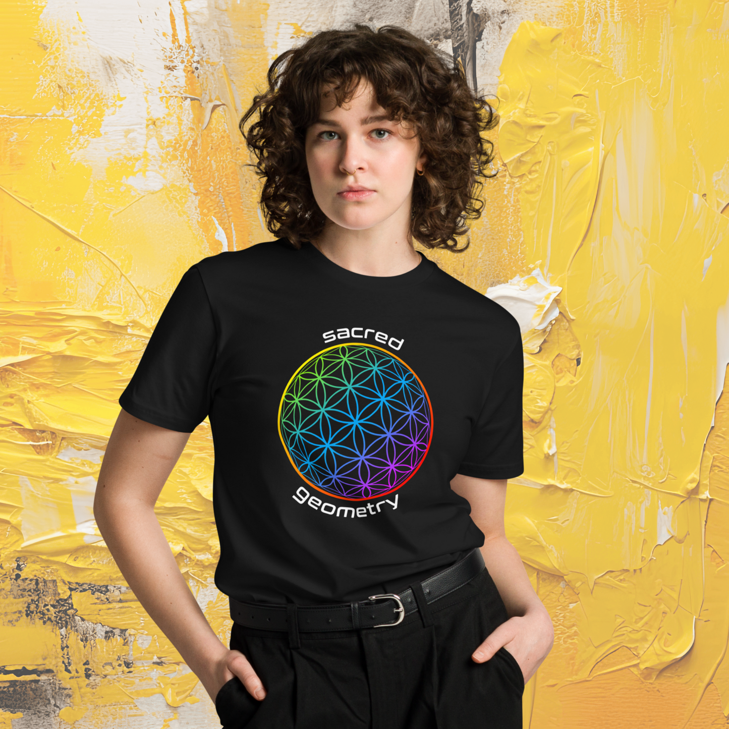 Vector Series - Sacred Geometry - Unisex Premium Black Tee Shirt