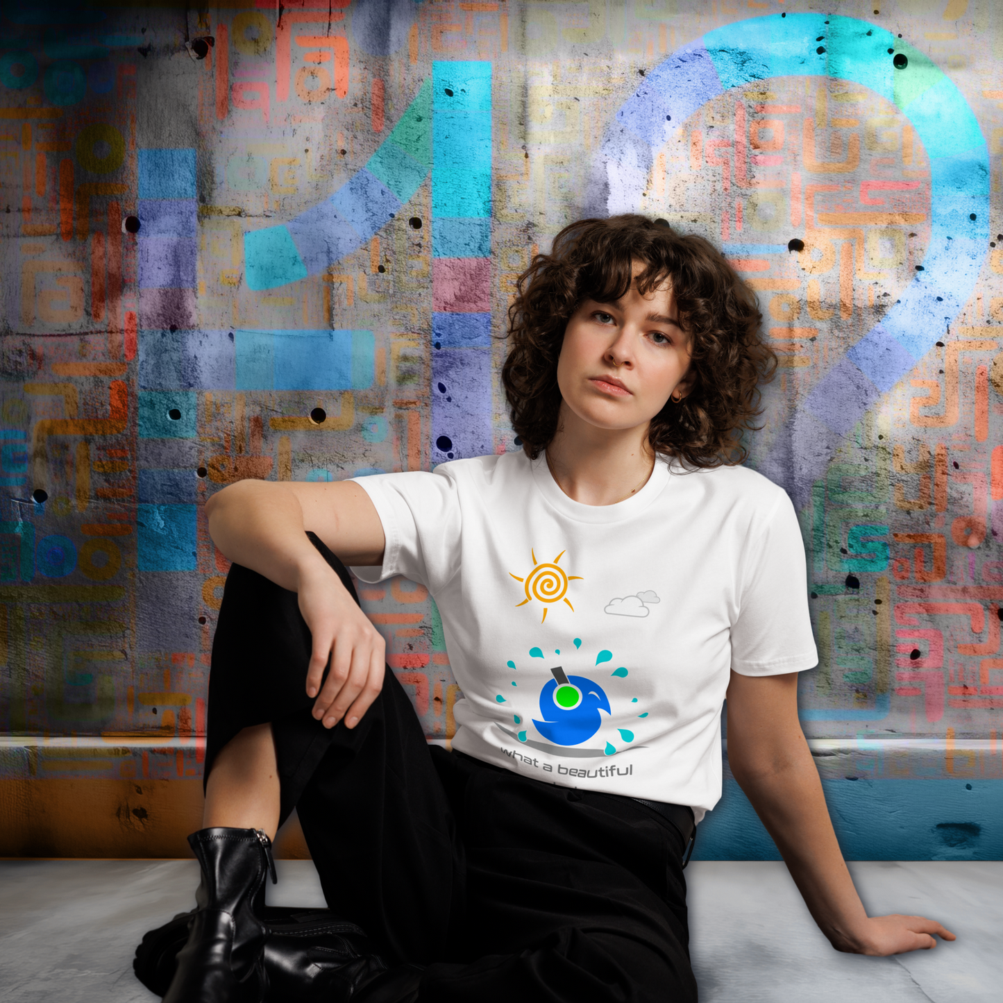 Vector Series - Beautiful Day - Unisex PREMIUM White T-shirt