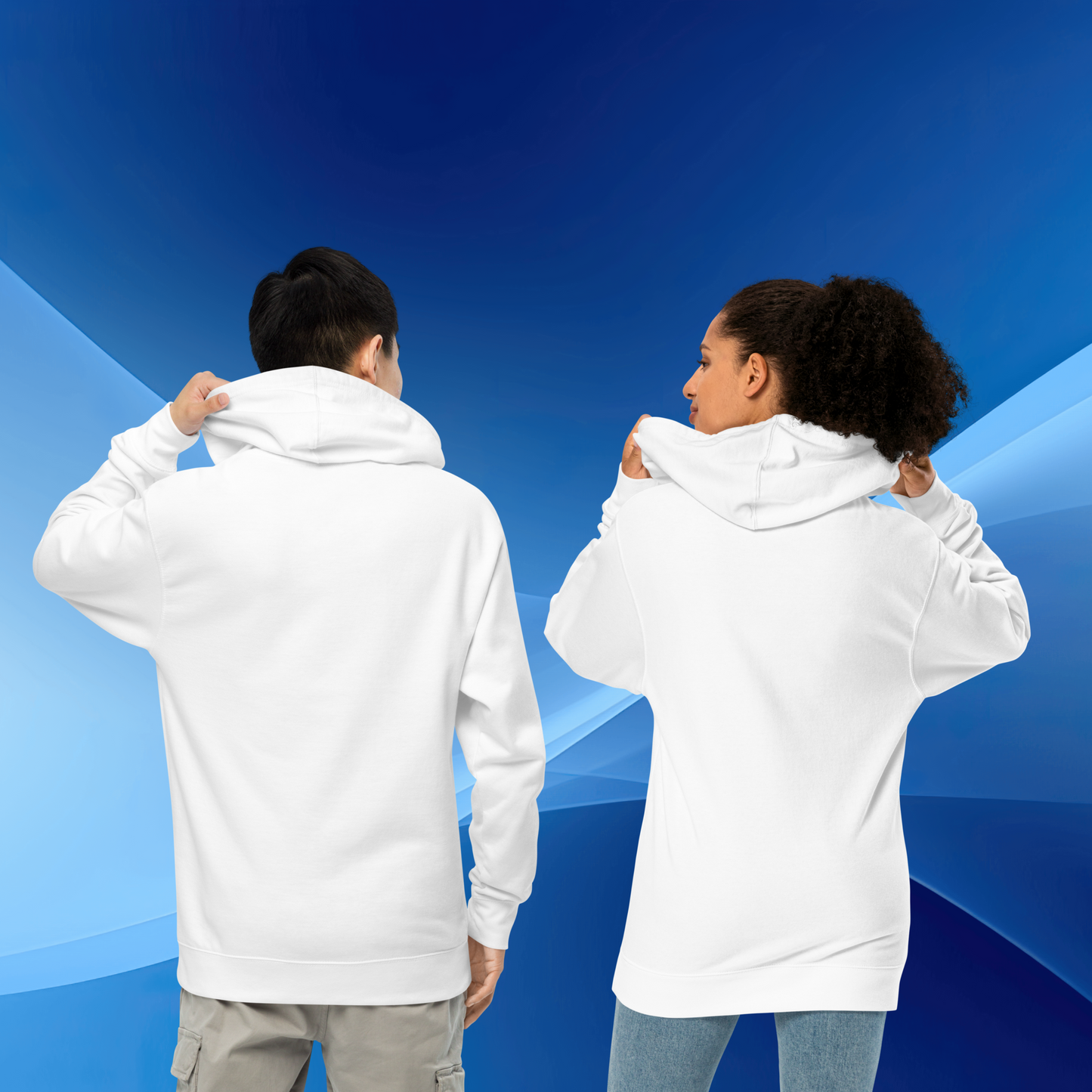 Loose Style Series - Apple & Snake - Unisex Midweight White Hoodie (Only front printed)