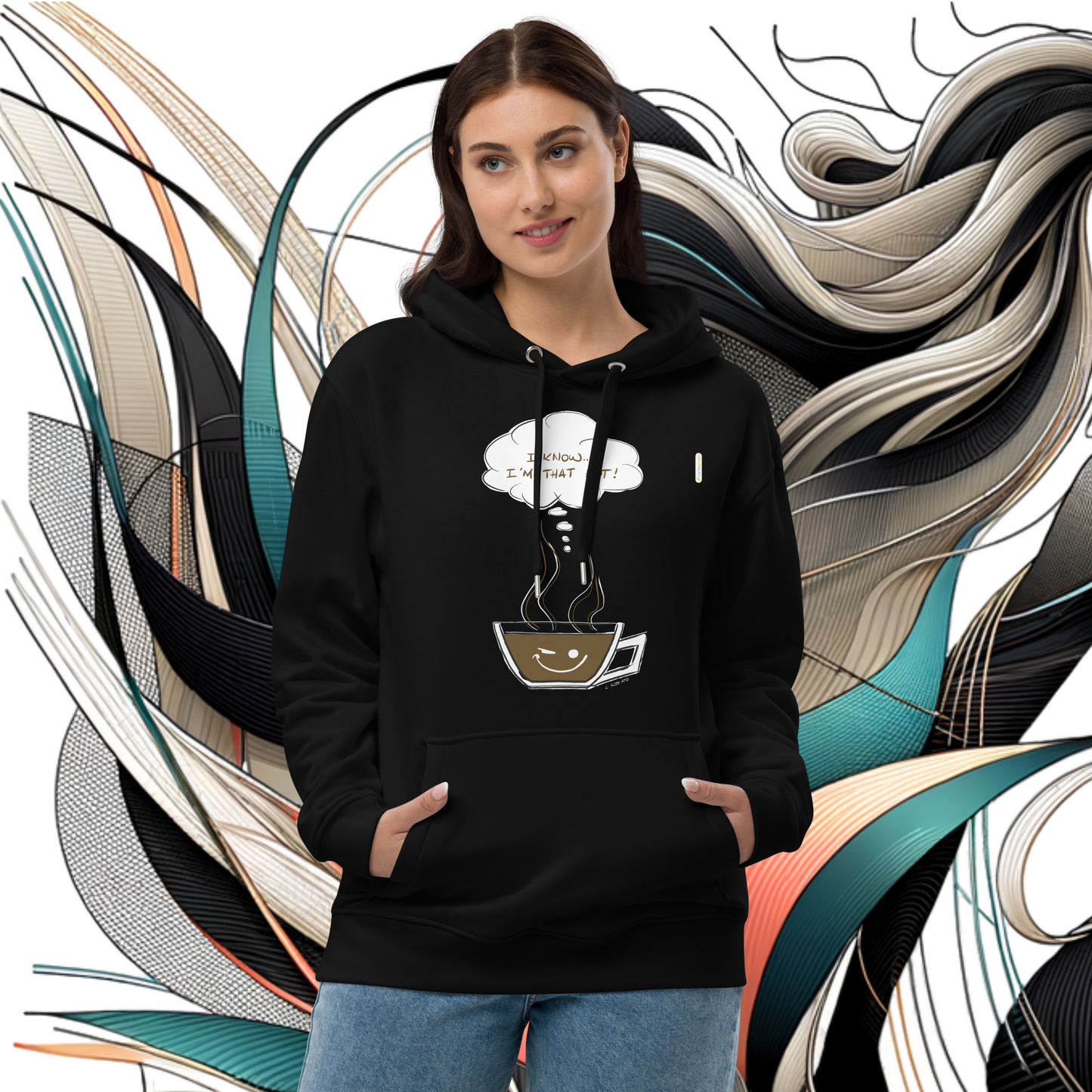 Loose Style Series - I Am Hot - Premium Black Hoodie