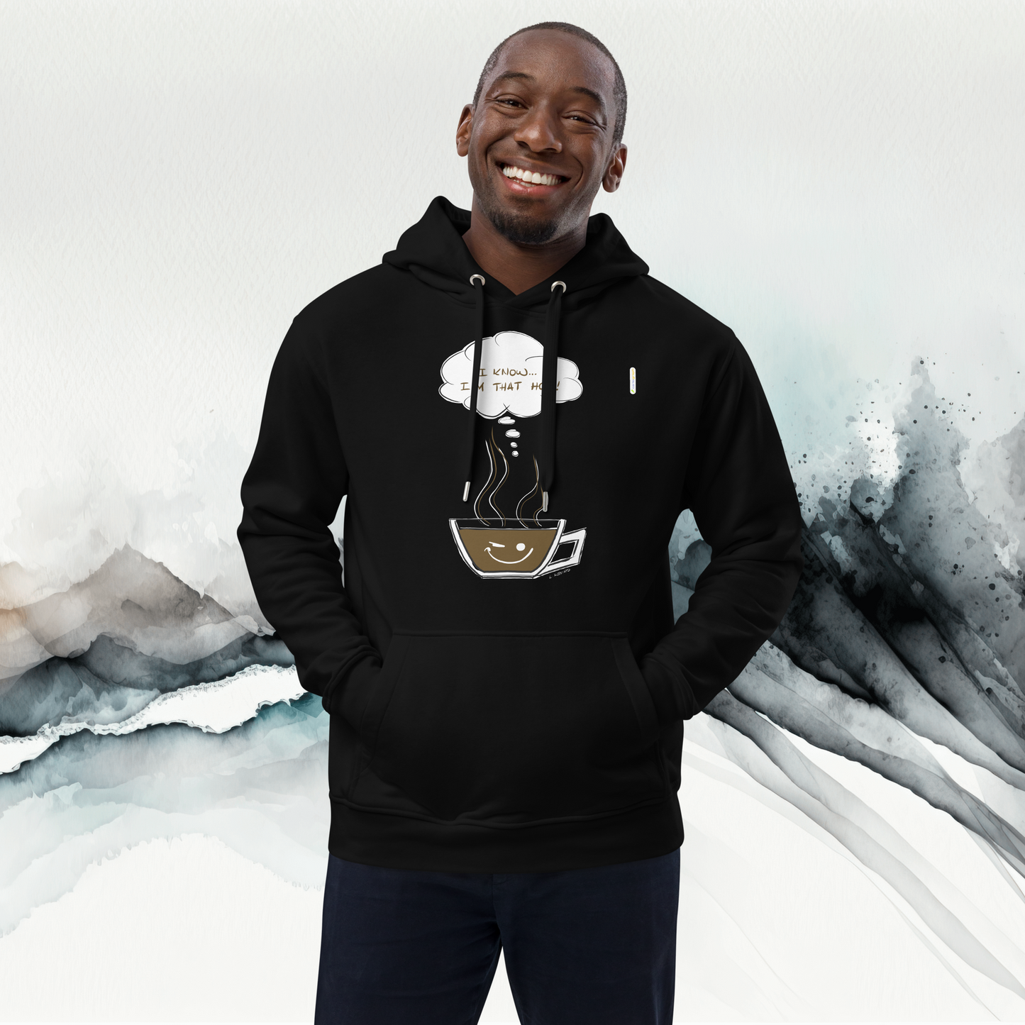 Loose Style Series - I Am Hot - Premium Black Hoodie