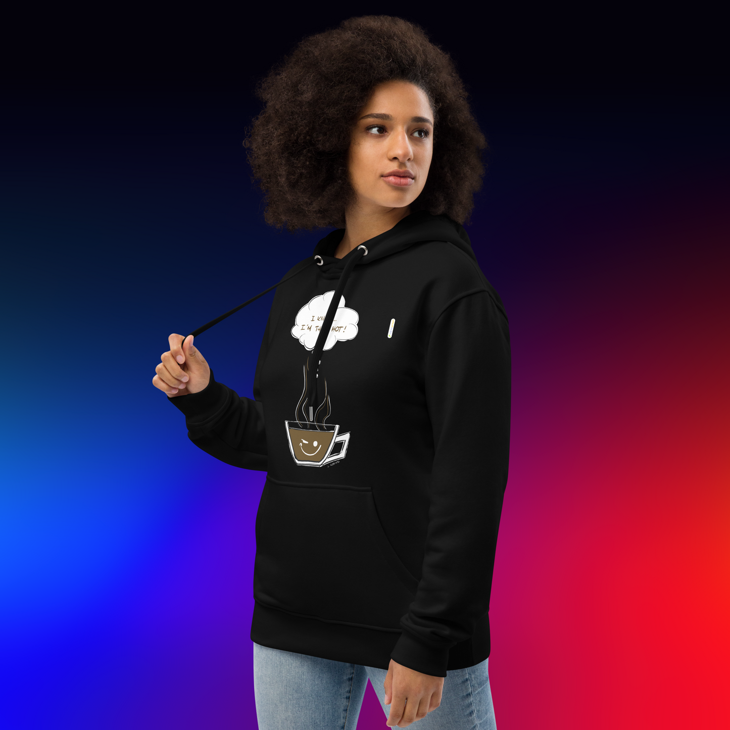 Loose Style Series - I Am Hot - Premium Black Hoodie