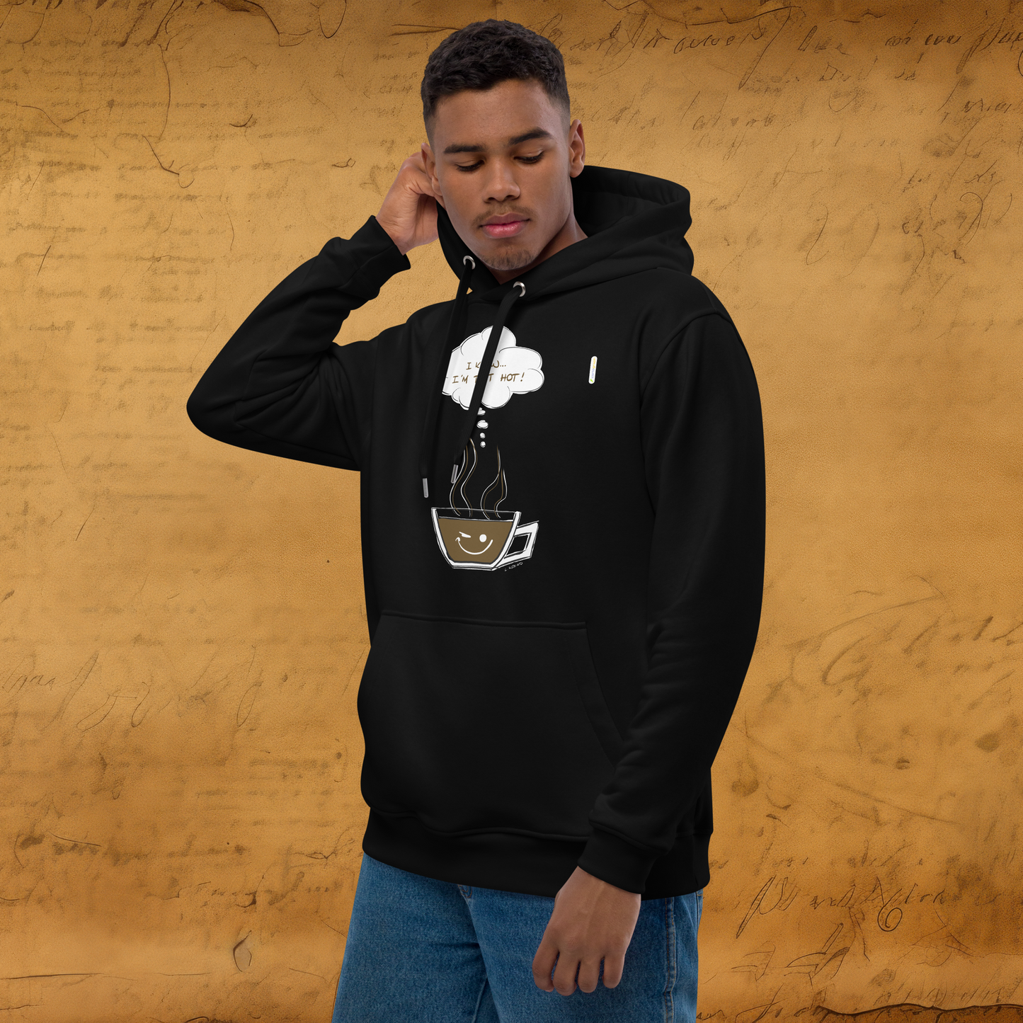 Loose Style Series - I Am Hot - Premium Black Hoodie