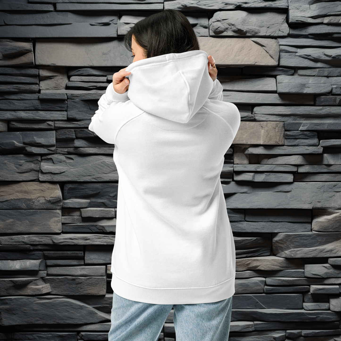 Skietchy Series - I Am Hot - Unisex Eco Raglan White Hoodie