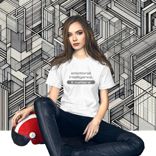 Quotes Series - Grey/Text-Only - Emotional Intelligence - White Unisex T-shirt