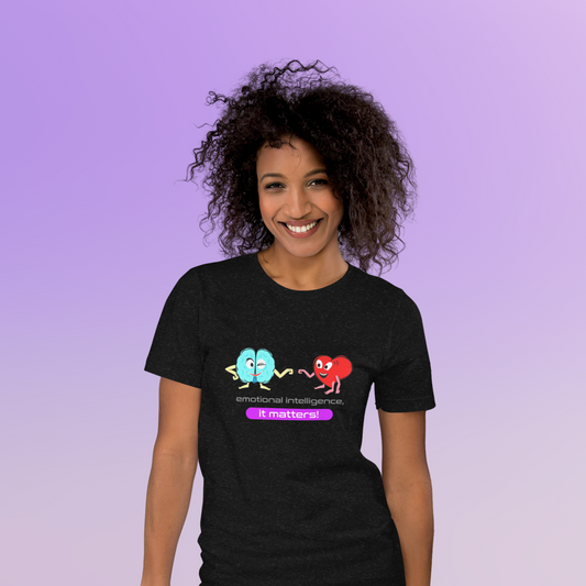 Quotes Series - Pink - Emotional Intelligence - Unisex Black T-shirt