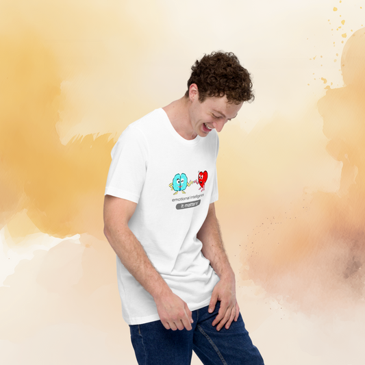Quotes Series - Grey/Illustrated - Emotional Intelligence - White Unisex T-shirt