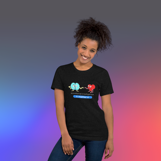 Quotes Series - Blue - Emotional Intelligence - Unisex Black T-shirt