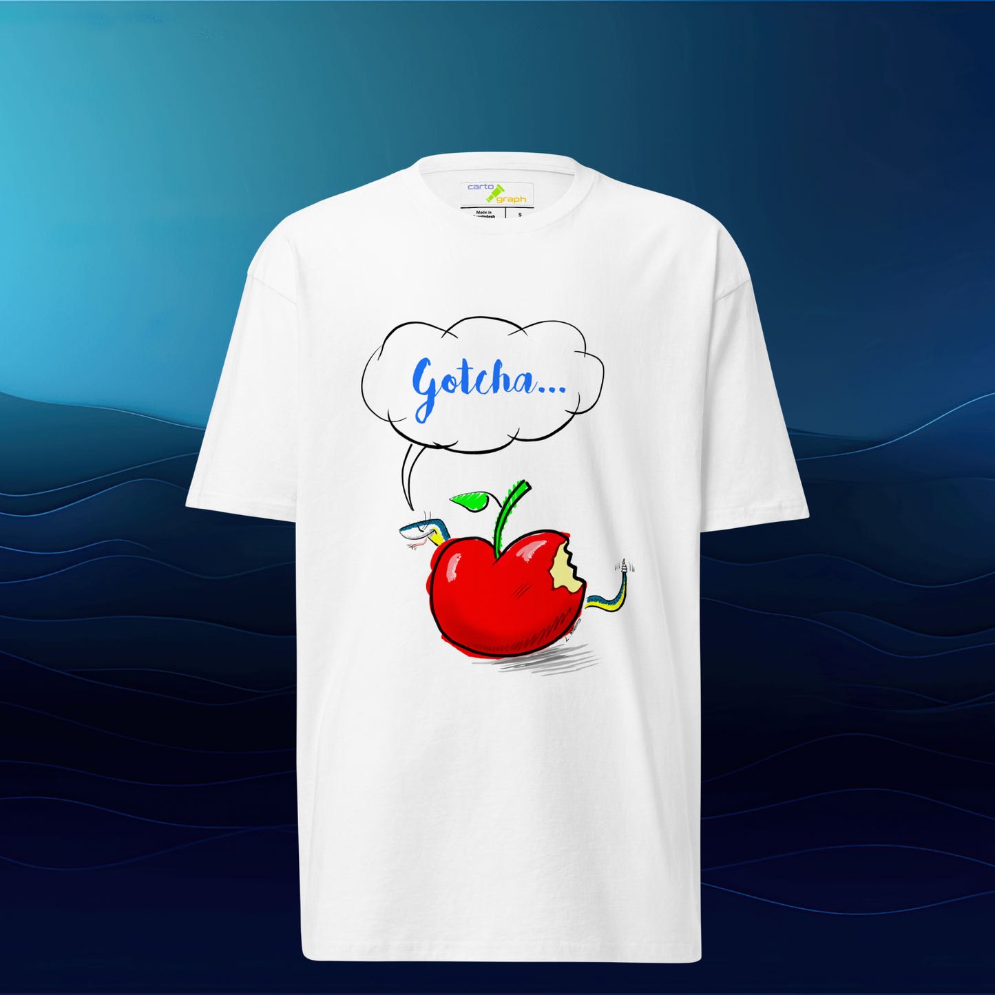 Loose Style Series - Apple & Snake - Men’s Premium Heavyweight White Tee