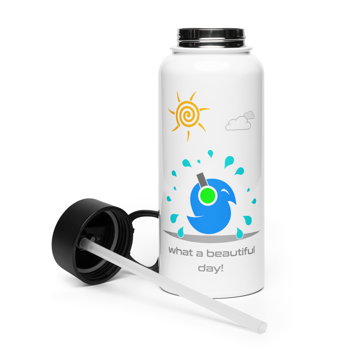Vector Series - Be Free - Stainless Steel Water Bottle With a Straw Lid