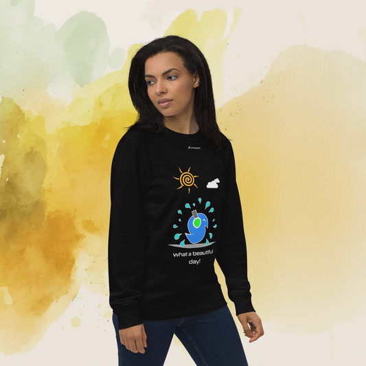 Vector Series - Beautiful Day - Unisex Organic Black Sweatshirt