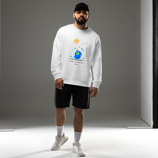 Vector Series - Beautiful Day - Unisex Organic White Sweatshirt