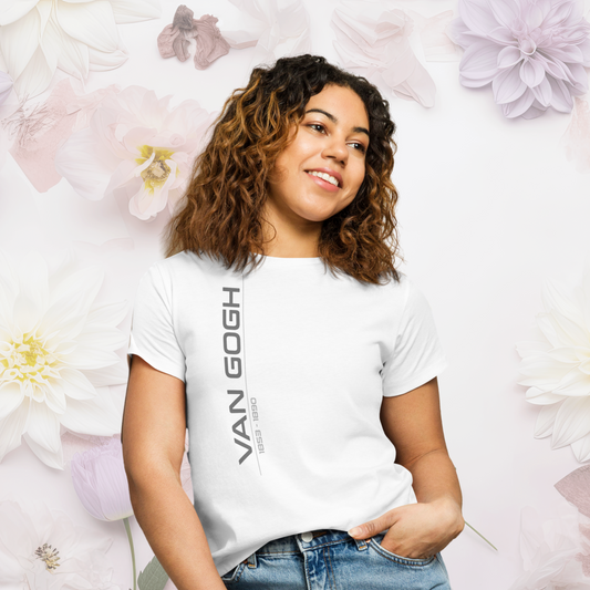Van Gogh Collection - Grey/Text-Only - Women's High-Waisted White T-Shirt